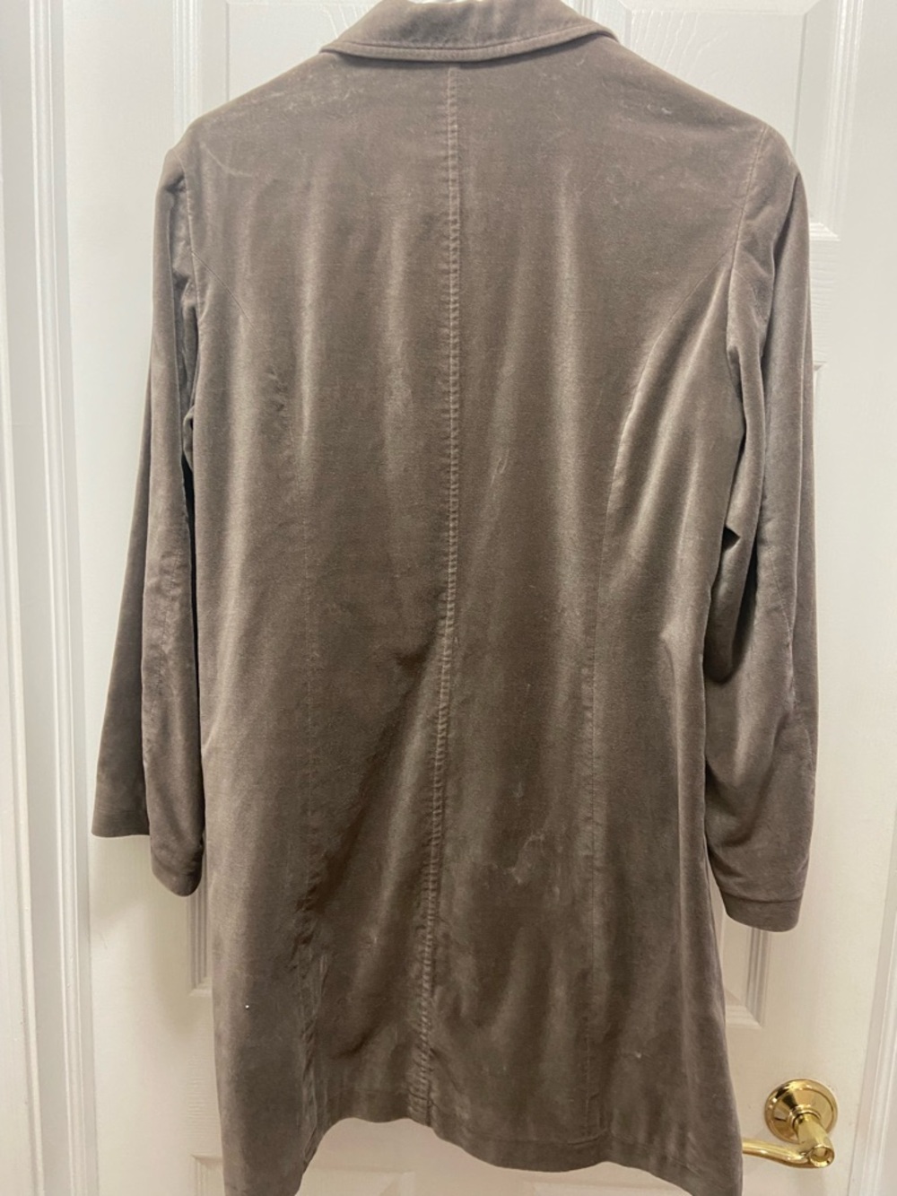 J. Jill Brushed Cotton Faux Suede Riding Jacket  Womens Sz 4P. Gray/Olive - Picture 5 of 7